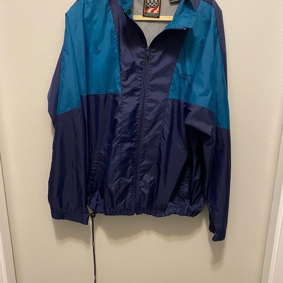 USA Olympic jacket in blue and teal green. embroidered on the left chest. Sz L - Picture 2 of 12
